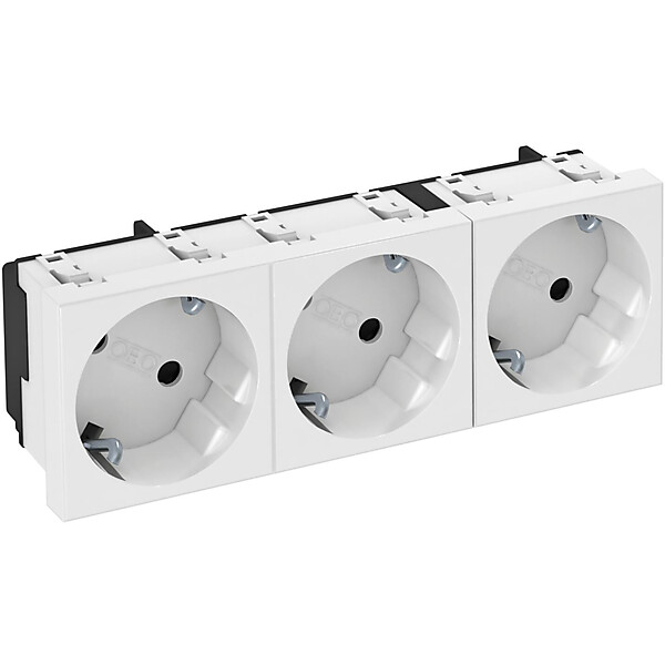 OBO Steckdose 33 Grad, 3-fach Schutzkontakt STD-D3S RW3